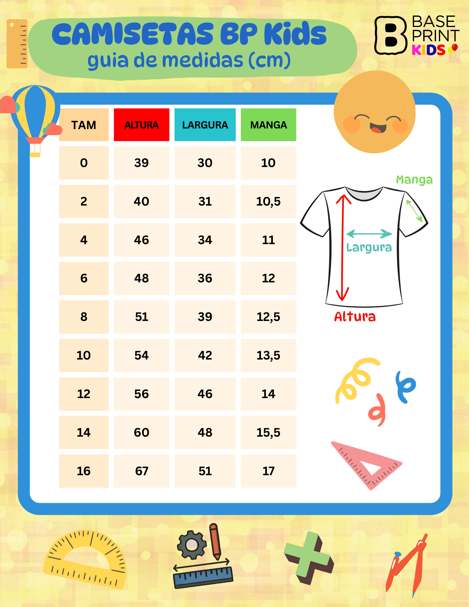 Tabela de Medidas BP Kids